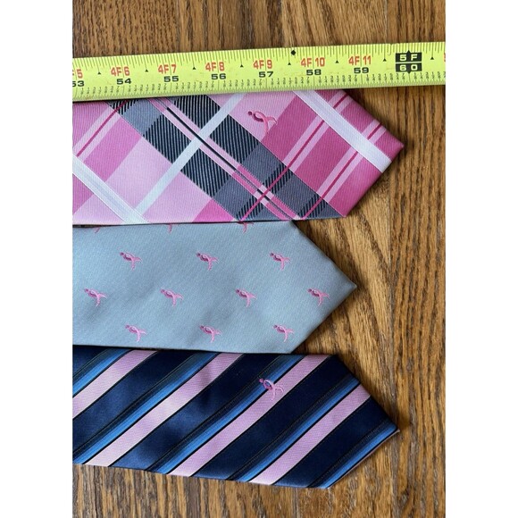Lot of 3 | Knots For Hope Mens Neck Tie Breast Cancer Awareness Susan G. Komen - Picture 4 of 5
